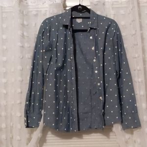 J. Crew polka dot chambre